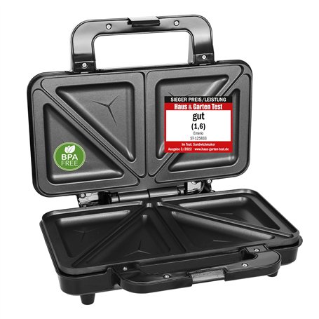 Emerio Double appareil à croque-monsieur triangulaire sans BPA - Facile à nettoyer - Anti-adhésif - Chauffe rapidement - 900 W -