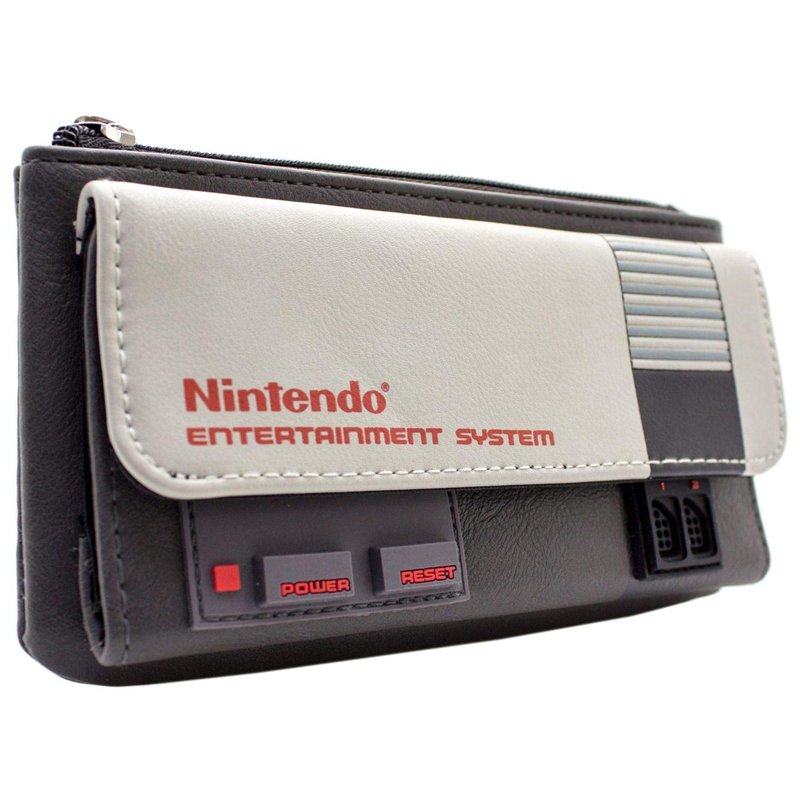 NES Retro Gaming Entertainment System Console Porte-Monnaie/Portefeuille Pochette Poche à Pièces & Porte-Carte, Gris