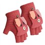 Moufles Mitaine Filles Garçons 8-13 Ans Hiver Gants de Flip Tricot à Motif de Lapin Doux et Confortable Mitaine Chaud Epaissi po