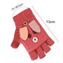 Moufles Mitaine Filles Garçons 8-13 Ans Hiver Gants de Flip Tricot à Motif de Lapin Doux et Confortable Mitaine Chaud Epaissi po