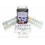 Dominos de points doubles de 12 couleurs Grande XXL Boîte (jeu 91, dominos) dans une boîte en métal.