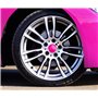 Biomar Labs® 4 x 60mm 3D Enjoliveurs Cache-moyeu pour Jante Moyeu de Roue Centre Hub Caps Cyclamate Rose Brillant C 9