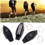 GUMEI 4 en 1 Sifflet de Survie Boussole Loupe Thermomètre Porte-clés Voyage EDC Multitool Outil de Navigation Compas de Survie e