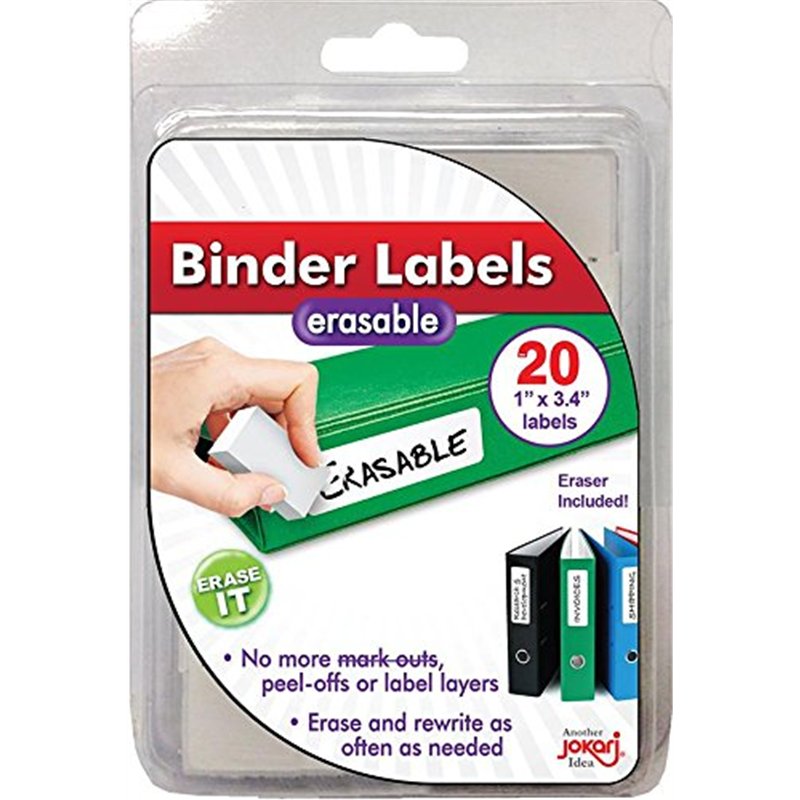 Jokari Label Once Lot de 20 étiquettes effaçables pour classeur