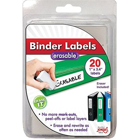 Jokari Label Once Lot de 20 étiquettes effaçables pour classeur
