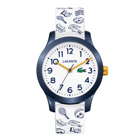 Lacoste Montre Analogique à Quartz pour enfants avec Bracelet en Silicone Blanc/Bleu - 2030011