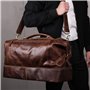 SID & VAIN Sac de Voyage Compartiment Chaussures Kingston Cuir véritable | fourre-Tout Besace Week-End XL Grand Marron | Sac Spo