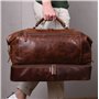 SID & VAIN Sac de Voyage Compartiment Chaussures Kingston Cuir véritable | fourre-Tout Besace Week-End XL Grand Marron | Sac Spo