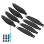 Shanrya Lame d'hélices, 8 pales d'ailes d'hélices légères pour Accessoires de Drone pour Mavic Mini Bordure Argent Noir