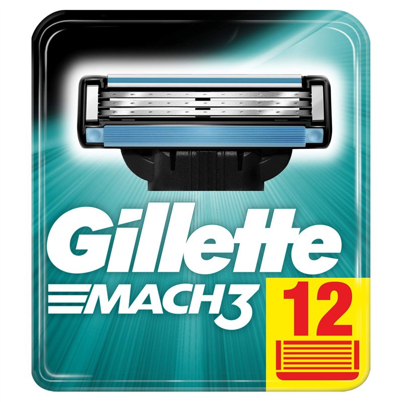 Gillette Mach3 Lot de 12 lames de rasoir pour homme