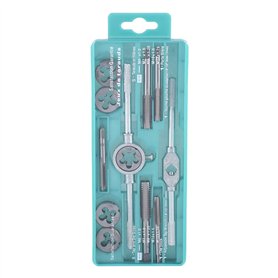 Coffret Tarauds et Filières Métrique Ensemble de tarauds matrices 12 pièces M6 M12 à filetage écrou vis gauche avec kit d'outils