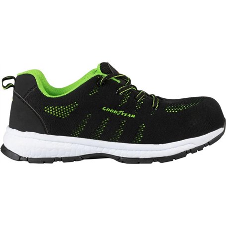 GOODYEAR Mixte Chaussures de sécurité Metal-Free en Tissu Noir et Vert S1P numéro 42