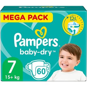PAMPERS BABY-DRY TAILLE 7 60 COUCHES