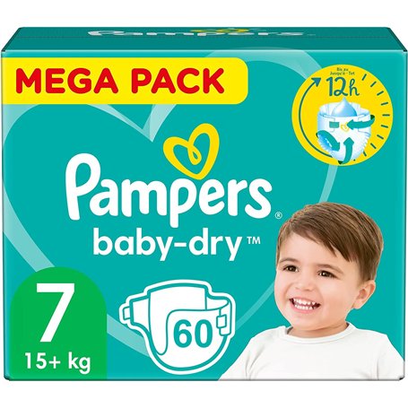 PAMPERS BABY-DRY TAILLE 7 60 COUCHES