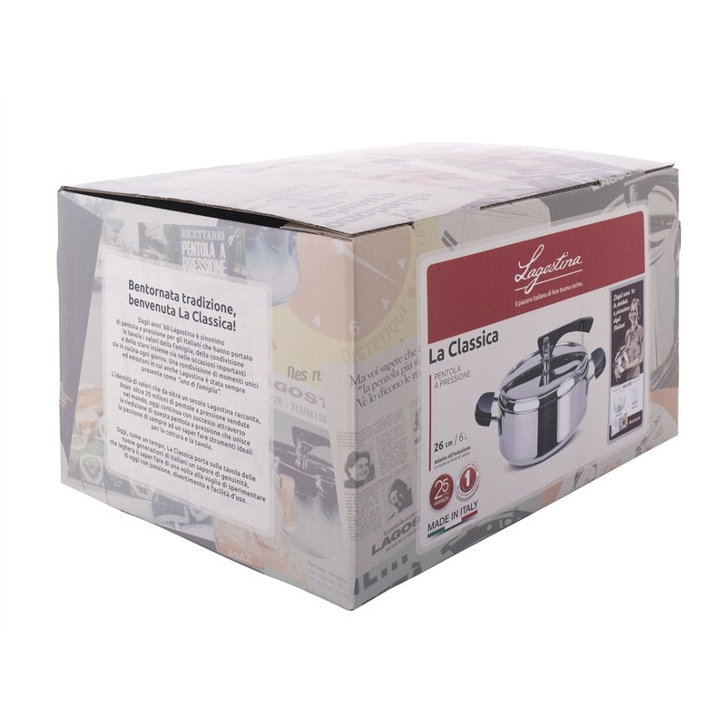 Image secondaire de Lagostina La Classica Marmite à Pression avec Panier et écodose Moderne Ø 22 cm, 3.5 lt Acciaio e Nero