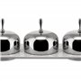 Alessi Mw15 Dressed Confiturier à Trois Compartiments en Porcelaine avec Couvercles en Acier Inoxydable 18/10 Brillant, Blanc