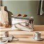 Alessi SG68 Grille-Pain Design avec Chauffe Croissants Acier Inoxydable et PC Blanc