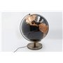 Mascagni 20ZO1150 Globe Terrestre décoratif Lumineux Noir-Mappemonde-Eclairage LED-Base en métal Finition cuivre-Diamètre 30 cm