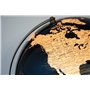 Mascagni 20ZO1150 Globe Terrestre décoratif Lumineux Noir-Mappemonde-Eclairage LED-Base en métal Finition cuivre-Diamètre 30 cm
