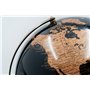 Mascagni 20ZO1150 Globe Terrestre décoratif Lumineux Noir-Mappemonde-Eclairage LED-Base en métal Finition cuivre-Diamètre 30 cm