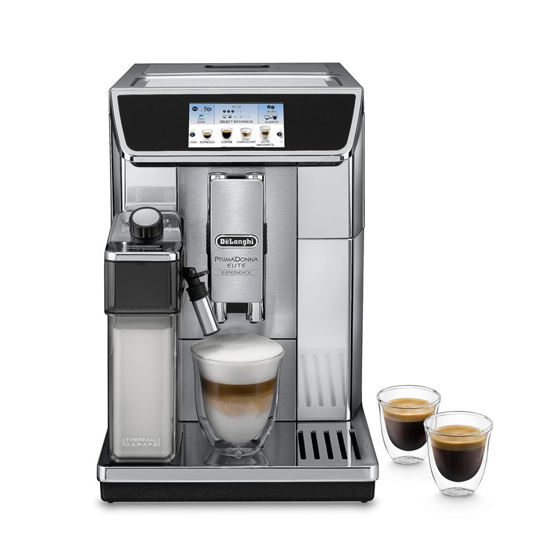 De'Longhi PrimaDonna Elite Experience ECAM 656.85.MS Autonome Entièrement Automatique Machine à Expresso Noir, Métallique PrimaD