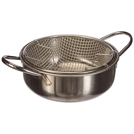 Friteuse argentée en inox Excèlsa