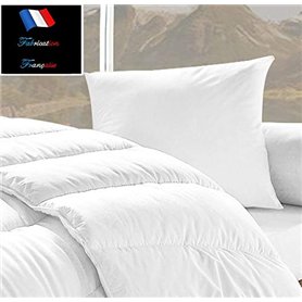 Couette blanche 450GR/M² "FABRICATION FRANCAISE" (1 place) 140 x 200 + Oreiller 60 x 60 cm