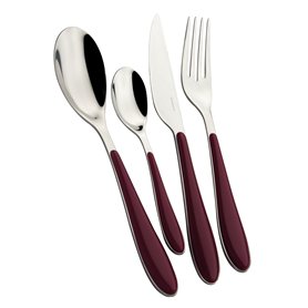 BUGATTI GGRG-023F50 Gioia Ménagère de 24 Pièces Acier INOX Rouge Grenat 22 x 8 x 30 cm