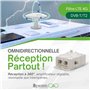 MOSCATELLI Antenne Omnidirectionnelle Terrestre TNT HD - DVB-T/T2 – Dab – 12/24/220 V – Kit Complet avec Câbles et Puissant Ampl
