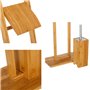 BAKAJI Ensemble Porte-Brosse WC et Porte-Rouleau de Papier-Toilette en Bambou HxlxP : 82 x 36 x 21 cm dérouleur Distributeur Pap