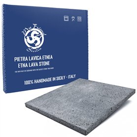 Plaque réfractaire pour pizza en pierre de lave de l'Etna 39x35x2 cm – Fabriqué en Italie Sicile - pour Four Traditionnel au Boi