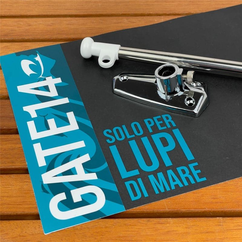 Image secondaire de GATE14® Mât pour Drapeau de Bateau en Acier Inoxydable et Base en ABS Long. 40 cm Ø 14 mm