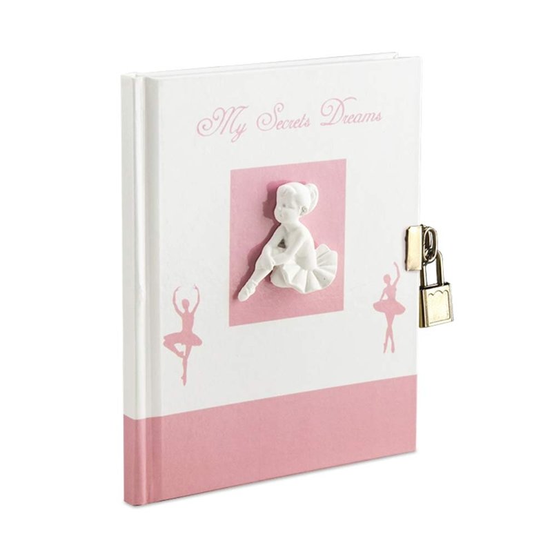 Mareli Journal secret avec ballerine en plâtre et cadenas en métal pour fille