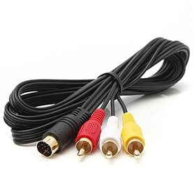 C-FUNN Câble Audio Vidéo AV s'adapte Sega Saturn A/V 1.8 M Pieds Câble De Connexion RCA
