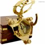 KHUMYAYAD Boussole en laiton avec cadran solaire antique et boîte en palissandre