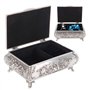 Boîte à bijoux sculptée en métal vintage, coffret de rangement de bijoux petit coffre de rangement décor victorien boîte-cadeau 