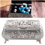 Boîte à bijoux sculptée en métal vintage, coffret de rangement de bijoux petit coffre de rangement décor victorien boîte-cadeau 
