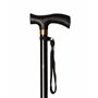 Canne avec ressort en aluminium, extensible couleur noire, réglable 74-95 cm, poignée souple confortable à manipuler