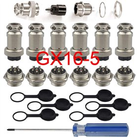 RUNCCI-YUN 6Pcs GX16-5 Broches Aviation Connecteur