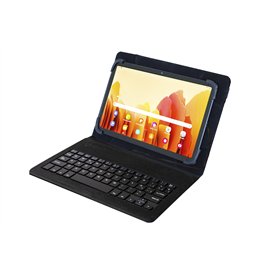SILVER HT - Housse Universelle Wave avec Clavier pour tablettes de 9 à 11 Pouces avec câble Micro USB/C Noir