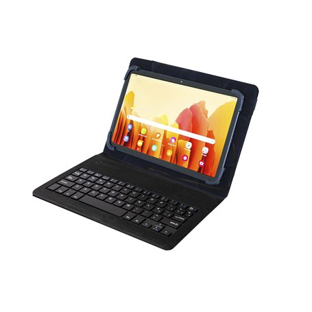 SILVER HT - Housse Universelle Wave avec Clavier pour tablettes de 9 à 11 Pouces avec câble Micro USB/C Noir