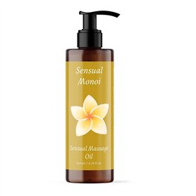 QKnatur - Huile de Massage Relaxante fleur de Monoï - BIO - 200ml - Pour des Massages Corporelles - Monoi