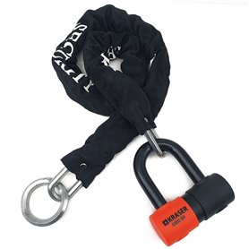 KRASER KR50+120L Antivol Moto Bloque Disque Mini U Homologué SRA + Chaine Haute Sécurité Acier Massif Boucle