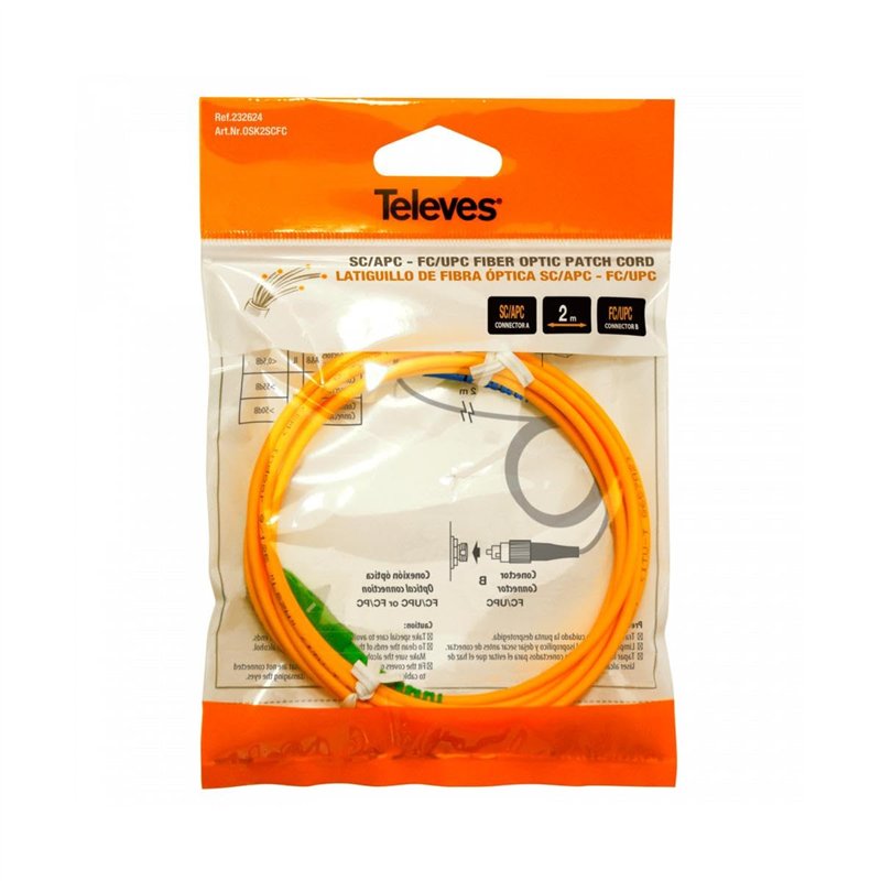 Image secondaire de Televes OSK2SCFC optisches Kabel, SC/APC-FC/UPC, 2m (232624)