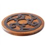 Dessous de Plat en Bois et métal - Rond - Diamètre : 20 cm - Qualité supérieure - Résistant à la Chaleur - pour casseroles Chaud