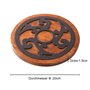 Dessous de Plat en Bois et métal - Rond - Diamètre : 20 cm - Qualité supérieure - Résistant à la Chaleur - pour casseroles Chaud
