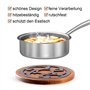 Dessous de Plat en Bois et métal - Rond - Diamètre : 20 cm - Qualité supérieure - Résistant à la Chaleur - pour casseroles Chaud