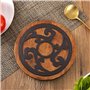 Dessous de Plat en Bois et métal - Rond - Diamètre : 20 cm - Qualité supérieure - Résistant à la Chaleur - pour casseroles Chaud