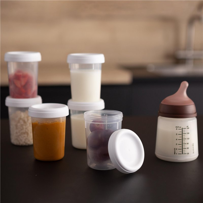 Image secondaire de Suavinex, Bébé Pots De Conservation du Lait Maternel, Couvercles Vissables, Hermétiques, Graduation, Zone Marquage, Passe au Mic