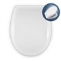ESTOLI Abattant WC Compatible Frein de Chute | Forme O Standard | Lunette Toilette Soft Close | Charnière Réglable | Facile Inst